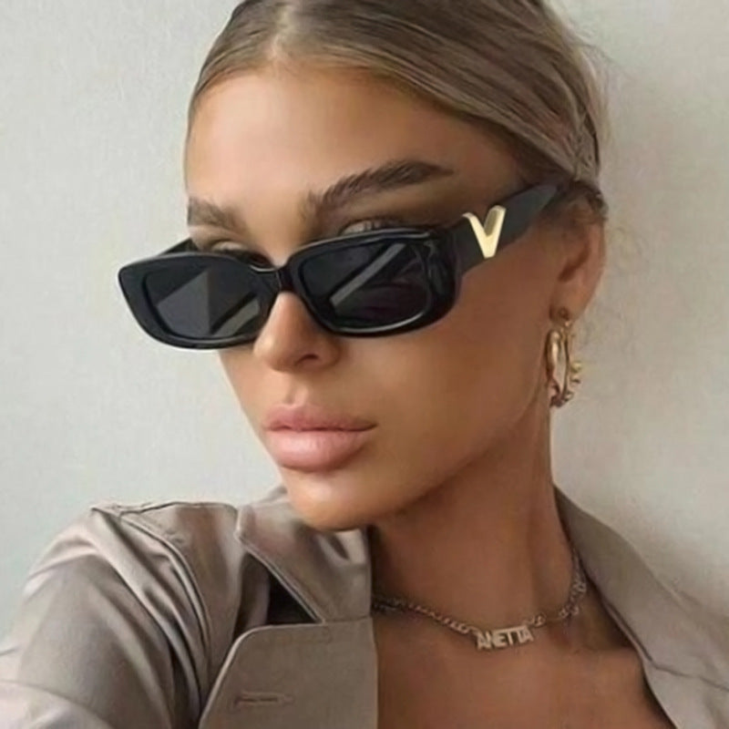 Square-rimmed Glasses White Frame Sunglasses